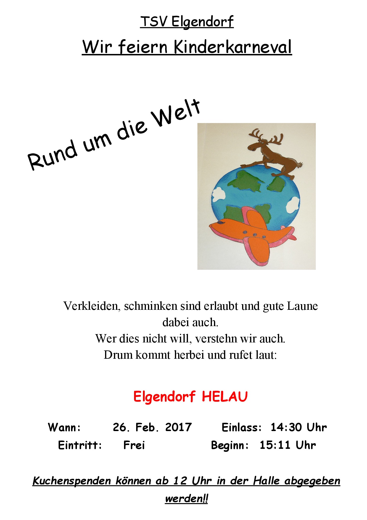 Plakat Kinderkarneval Elgendorf 2017